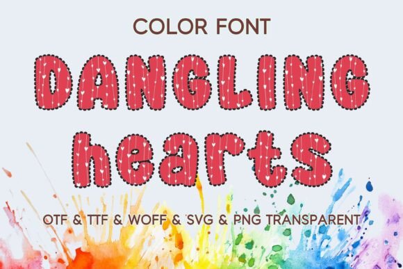 Dangling Hearts: A Playful Typeface for Love-Focused Designs