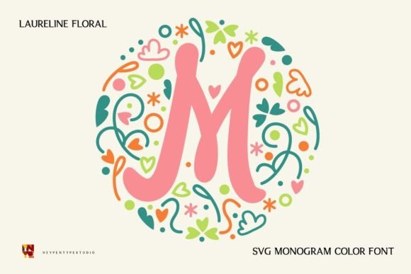 Laureline Floral Monogram: A Floral Color Font for Your Projects